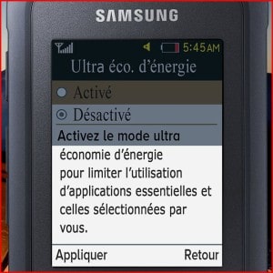 samsung xcover 550 ultra économie énergie