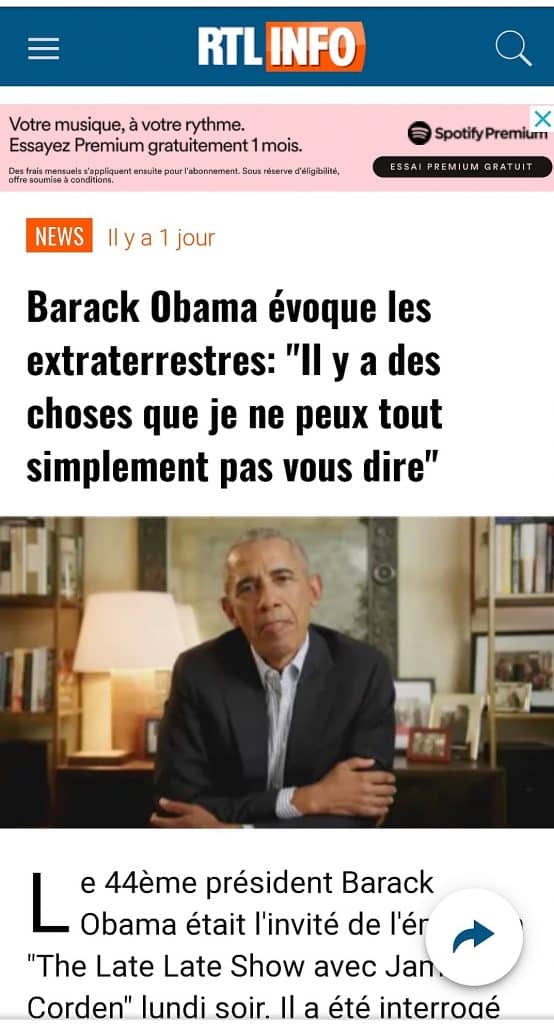 OBAMA aborde de nouveau le sujet extraterrestre.